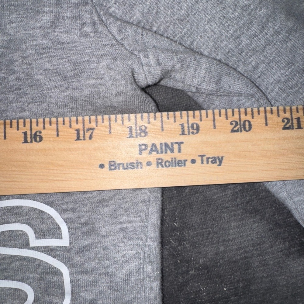 Kids Large Adidas Pullover Hoodie Gray Excellent Fleece Graphic Sweatshirt - Picture 4 of 7